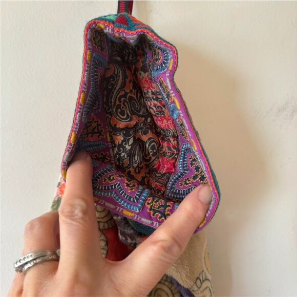 NWT Johnny Was Reversible Pink Floral Embroidered Christmas Holiday Stocking - Picture 3 of 7